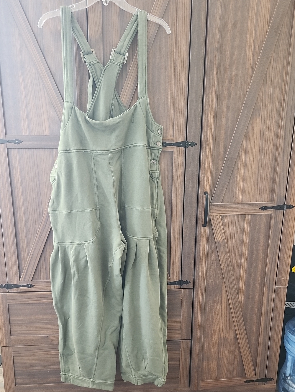 Free People Olive Green Utility Jumpsuit Overalls